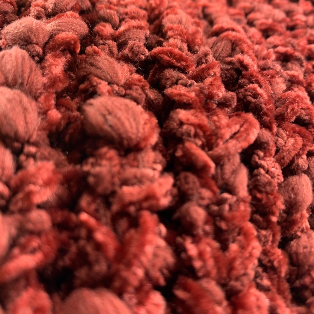 Red Fuzzy Loop Infinity Knit Winter Scarf - Picture 4 of 7